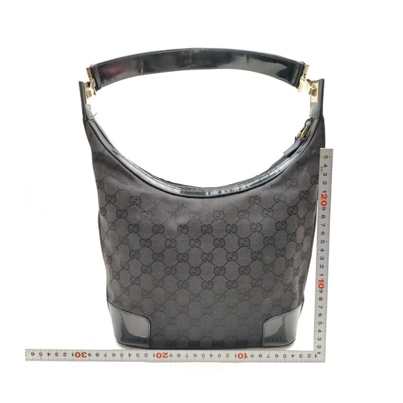 GUCCI • AUTHENTIC Y2K VINTAGE MONOGRAM CANVAS/PATENT LEATHER BUCKET SHOULDER BAG - Picture 4 of 11